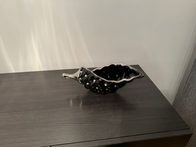 Concha Decorativo Negro y Plateado