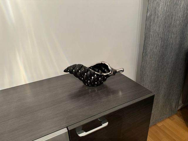 Concha Decorativo Negro y Plateado