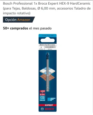 Broca Bosch Multimaterial 6mm EXPERT. Sín abrir.