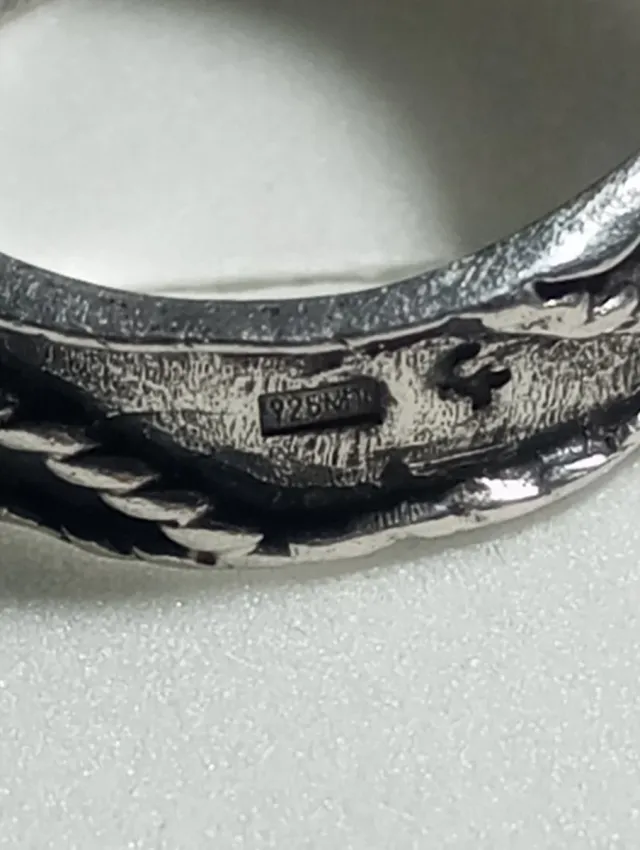 Anillo Plata Vintage Contraste Negro