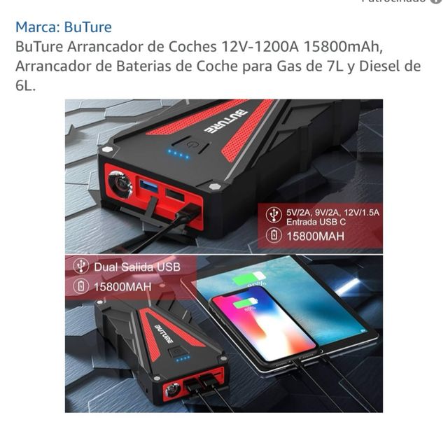 Arrancador Coche BUTURE 12V-1200A 15800mAh