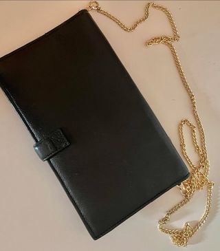 Bolso Cartera Zara Negro con Cadena Dorada