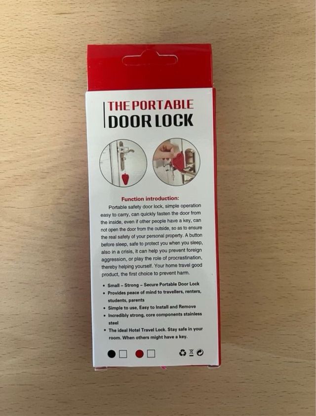 Cerradura de seguridad portátil para puerta