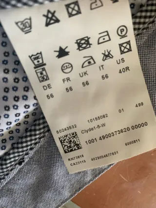 Pantalon corto rayas gris y blanco Hugo Boos