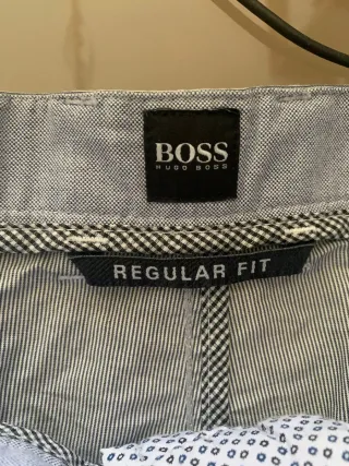 Pantalon corto rayas gris y blanco Hugo Boos