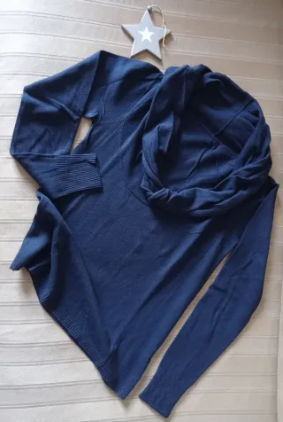 Maglioncino donna scollo scialle lana/cashmere S