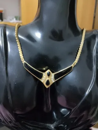 Collana vintage oro e nero