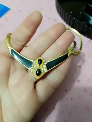 Collana vintage oro e nero