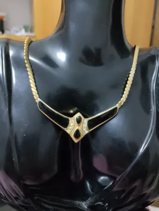 Collana vintage oro e nero