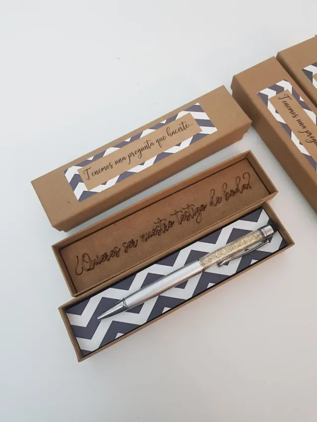 Caja Bolígrafo Testigo Boda