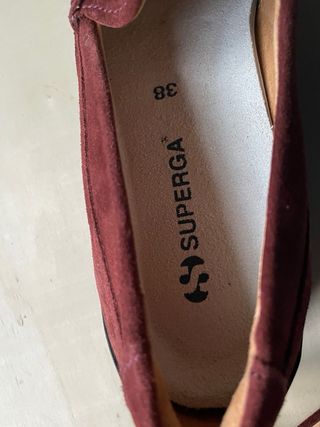Mocasines ante Superga Talla 38 Burdeos