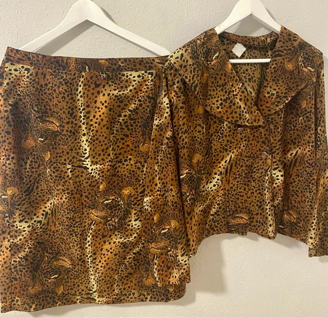 Set Gonna e Blusa con Stampa Animalier