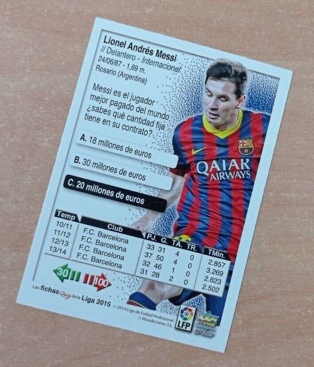 MESSI FCB MUNDICROMO 2014 #047 SIN BRILLO