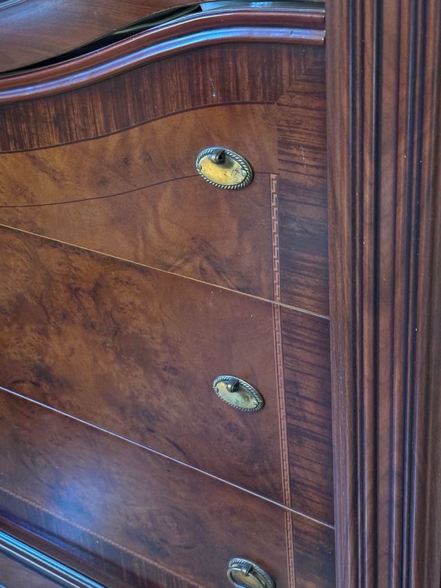 Vitrina de salón de madera y cristal