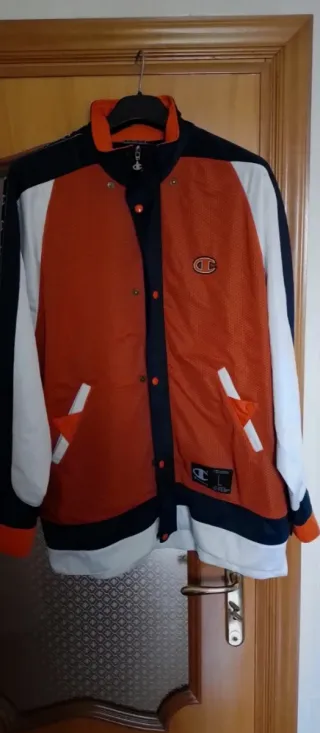 Giacca Champion Arancione Bianca Taglia L