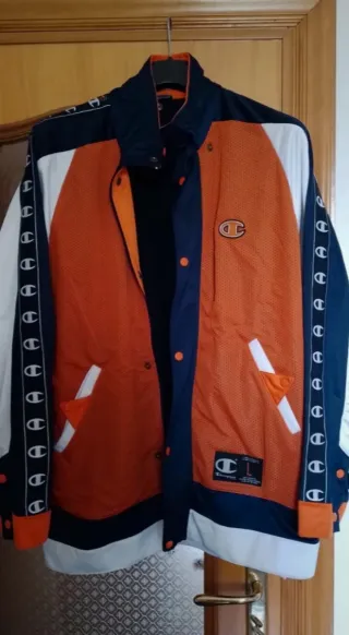 Giacca Champion Arancione Bianca Taglia L