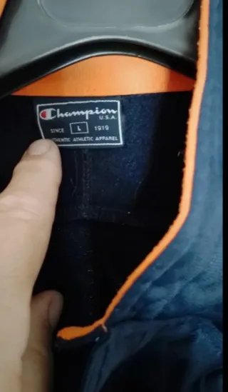 Giacca Champion Arancione Bianca Taglia L