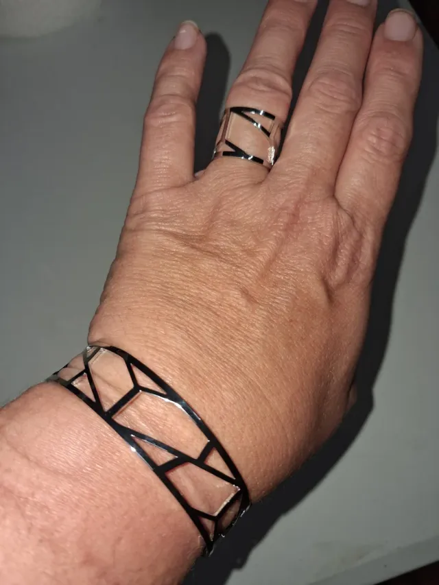 Conjunto Pulsera y Anillo Acero Inoxidable