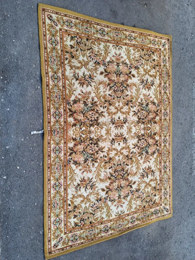 Tappeto Grande Floreale Beige e Dorato