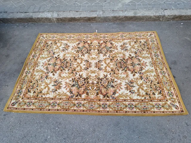 Tappeto Grande Floreale Beige e Dorato