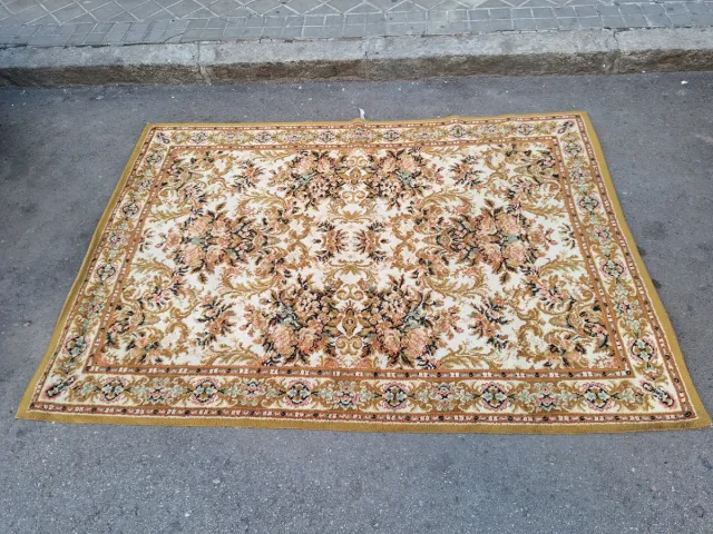 Tappeto Grande Floreale Beige e Dorato