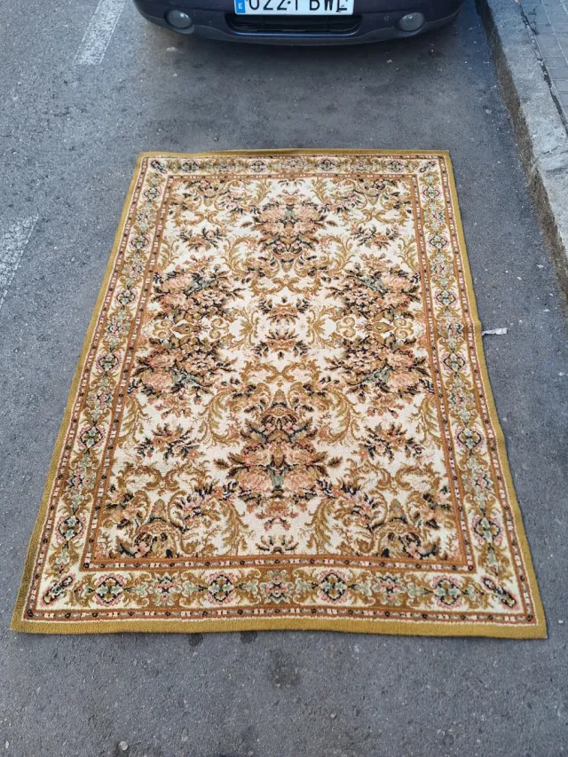 Tappeto Grande Floreale Beige e Dorato