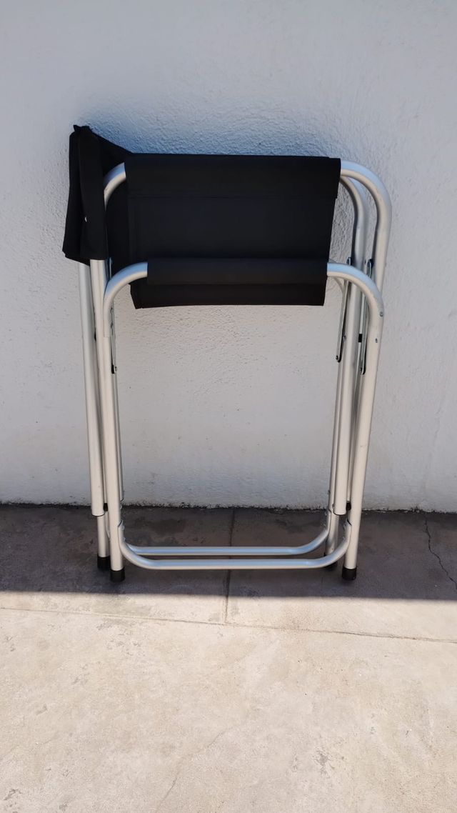 Silla Director Plegable Aluminio Negra