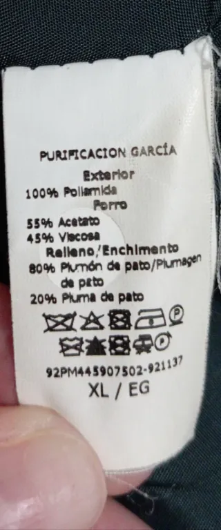 Chaqueta Purificación García plumífera verde