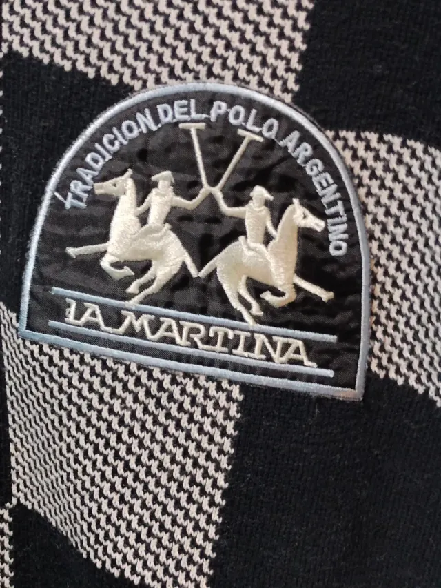 Jersey La Martina Cuadros Blanco y Negro