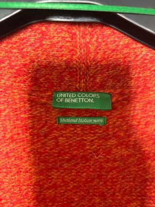 Cardigan in lana arancione taglia versatile