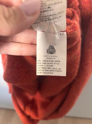 Cardigan in lana arancione taglia versatile