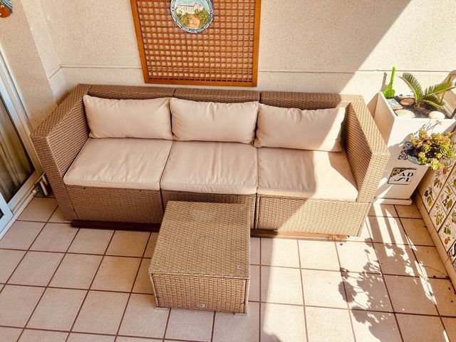 Sofá Exterior 3 Plazas ratan y Cristal