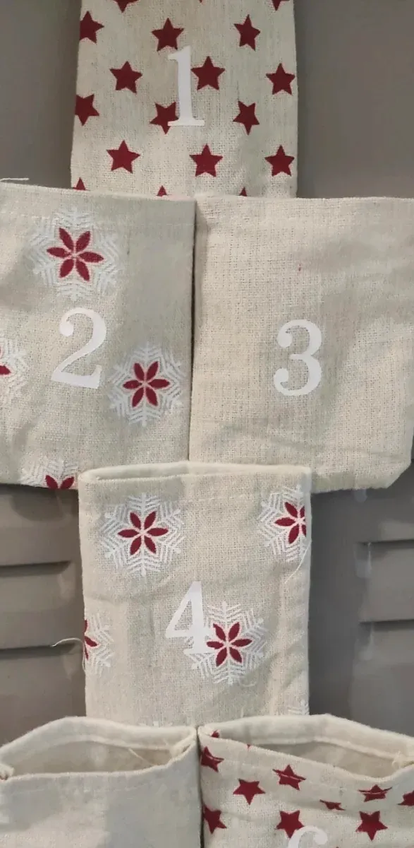 Calendario Adviento Colgante Tela Estrellas