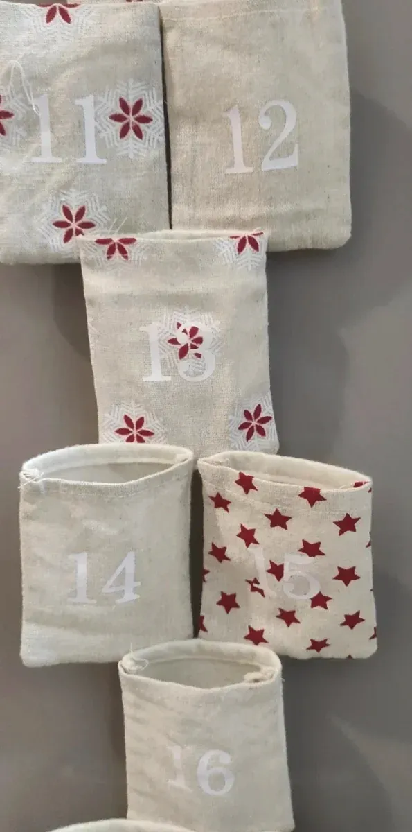 Calendario Adviento Colgante Tela Estrellas