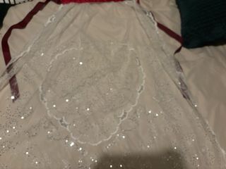 Manteletas fallera blancas con lentejuelas plata