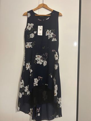 Vestito OVS fantasia floreale blu e bianco taglia