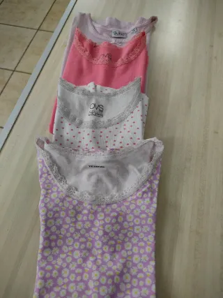 Quattro canotte bimba cotone 7-8 anni