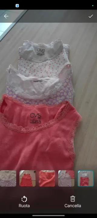 Quattro canotte bimba cotone 7-8 anni