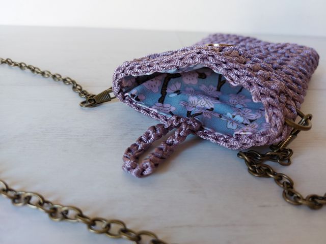 Bolso nuevo crochet móvil malva