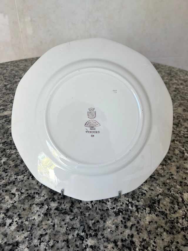 Piatto in porcellana Digoin Sarreguemines Nemours