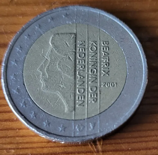 2 Monedas 2 Euros Beatrix 2000 y 2001.