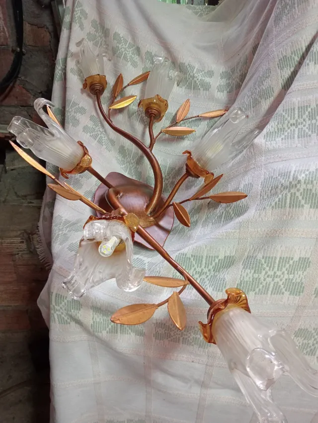 Lámpara de techo 6 brazos cristal