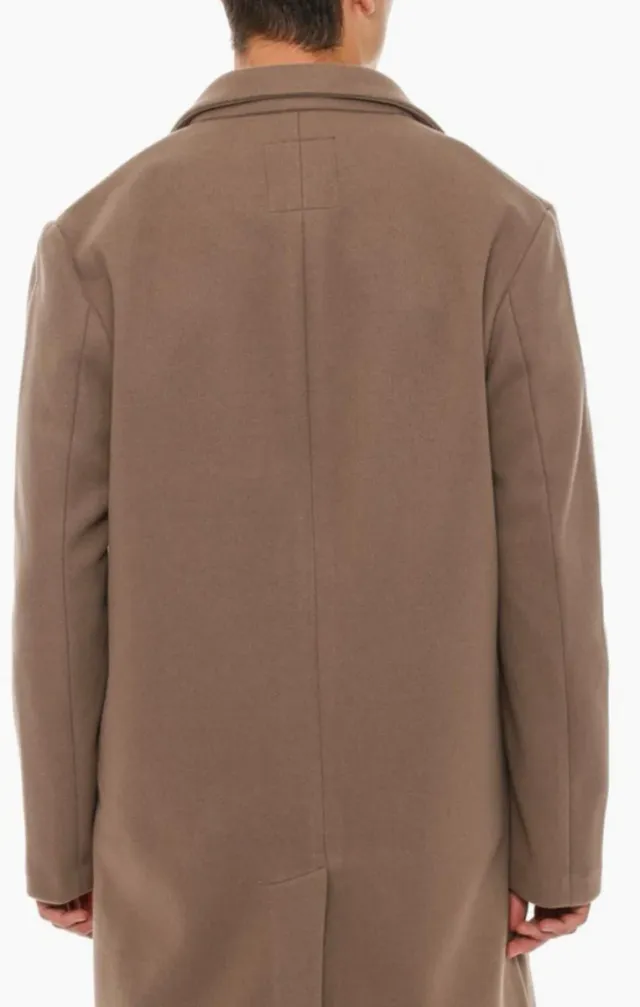 Abrigo largo hombre beige/marrón