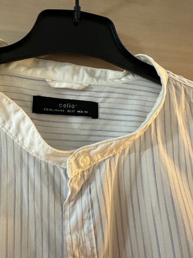 Camisa Celio rayas blancas XL