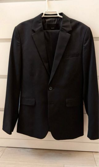 Traje Negro Americana Pantalón Talla 44 S