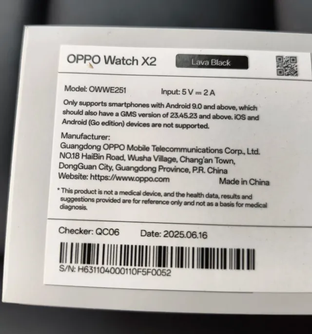 OPPO Watch X2 Negro Precintado