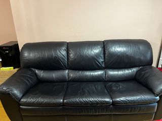 Sofá elegante 4 plazas piel Natuzzi Negro