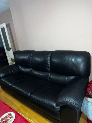 Sofá elegante 4 plazas piel Natuzzi Negro