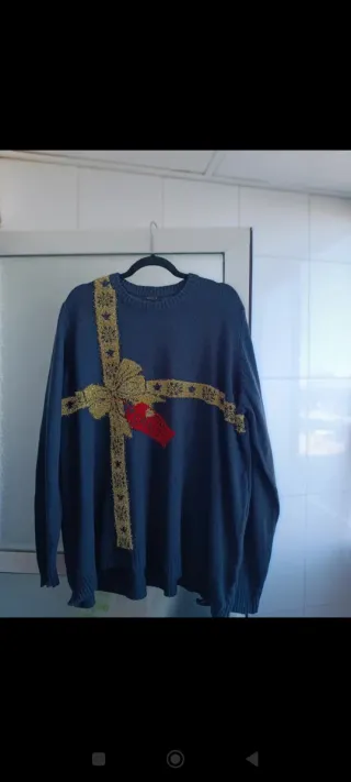 Jersey azul talla 56-58 con adorno de regalo