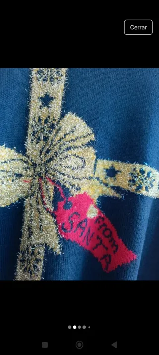 Jersey azul talla 56-58 con adorno de regalo